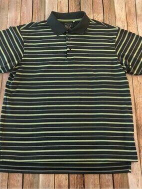 Adidas mens short sleeve Clima-lite striped polo shirt | size Large